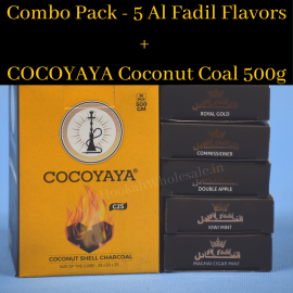 Combo of 5 Al Fadil Flavors + 500g Cocoyay Coconut Charcoal